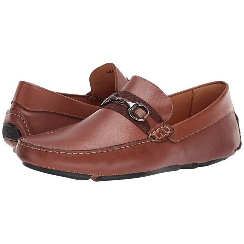 Massimo Matteo Mens US 9 Loafer Brown Leather Bit Strap Driver Shoes JOBB1713